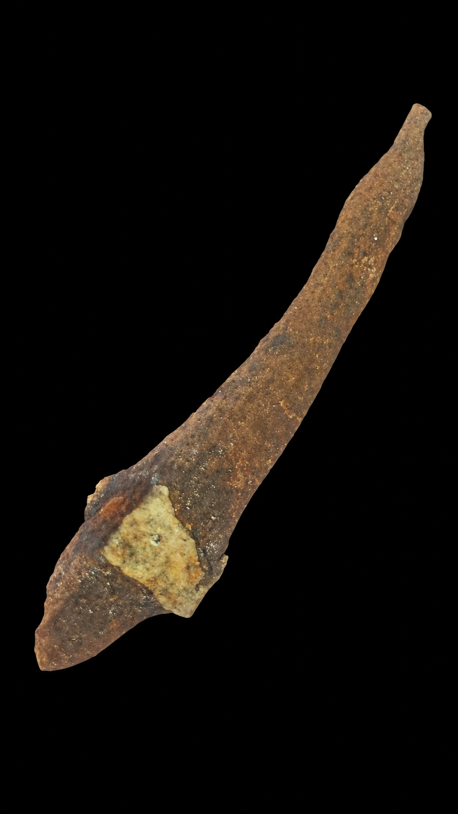 Complete view of the corroded nail